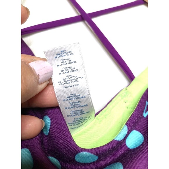 Ivivva By Lululemon Strappy Active Tank Top Girls Size 12 Multicolor Polka Dots - Picture 9 of 10